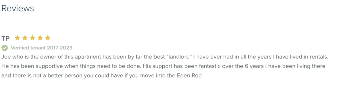5 Star Landlord Review